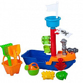 Набор для песка Shantou Gepai Пиратский корабль с ведром, совками, лейкой и формочками 927A-3