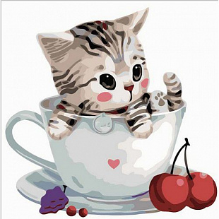 Картина по номерам Picasso Котенок в чашке №3 PC3030003