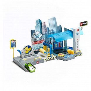 Игровой набор Bburago Street Fire Автомойка с машинкой (18-30406) green