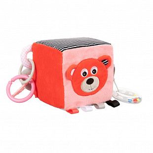 Мягкая игрушка Canpol babies Soft Sensory Cube  BEARS с погремушкой 3м+ (68/073_cor) coral