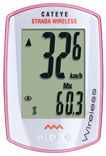Велокомпьютер Cat Eye Strada CC-RD300W (White-Red) 3524042