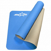 Гимнастический коврик для йоги, фитнеса Starfit FM-201 TPE blue/grey (173x61x0,5)