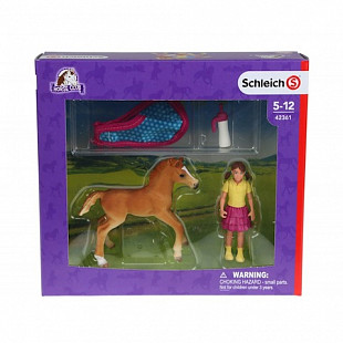 Жеребенок Schleich с одеялом 42361