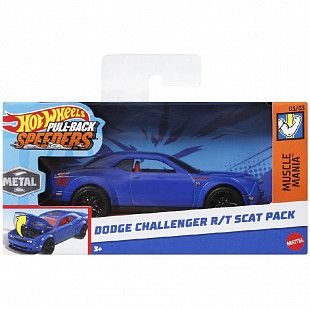Машинка Hot Wheels 1:43 Pullbacks Dodge Сhallenger R/T Scat Pack (HPR70 HPT04 HWH39)