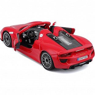 Коллекционная машина Bburago 1:24 Porsche 918 Spyder (18-21076) red
