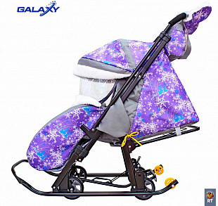 Санки-коляска Snow Galaxy Luxe Ёлки purple