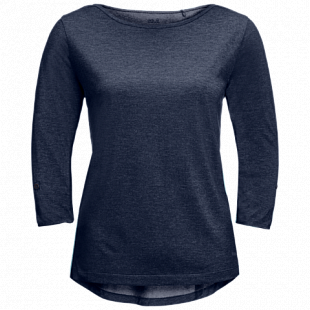 Футболка женская Jack Wolfskin Coral Coast 3/4 T W midnight blue