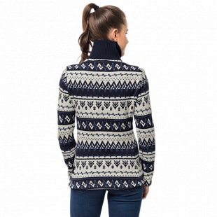 Джемпер женский Jack Wolfskin Nordic Jacket Women midnight blue all over