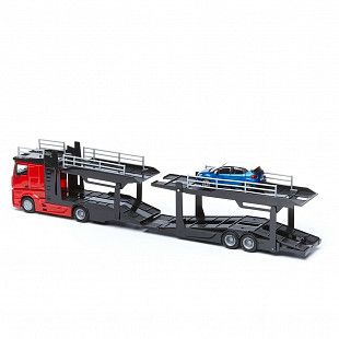 Автовоз Bburago Mercedes Benz Actros + машинка Bburago Ford Renault Captur (18-31456/18-31457) red