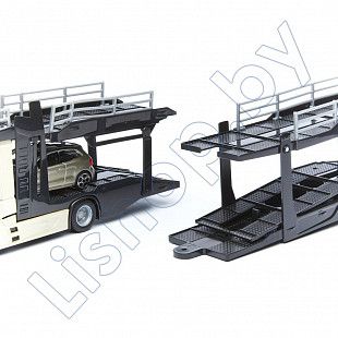 Автовоз Bburago Mercedes Benz Actros + машинка Bburago VW Polo GTI Mark 5 (18-31456/18-31458) beige