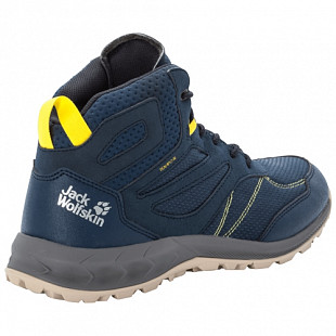 Водонепроницаемые кроссовки мужские Jack Wolfskin Woodland Texapore Mid M dark blue / lime