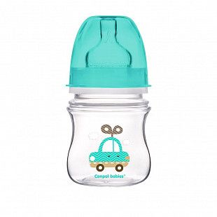 Антиколиковая бутылочка для кормления Canpol babies EasyStart TOYS с широким горлышком 120 мл., 0+ мес. (35/205) blue