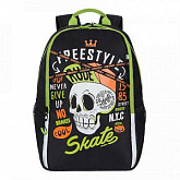 Рюкзак школьный GRIZZLY RB-151-3 /1 black/light green