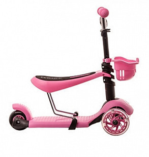 Самокат-беговел RS iTRIKE 3 в 1 pink