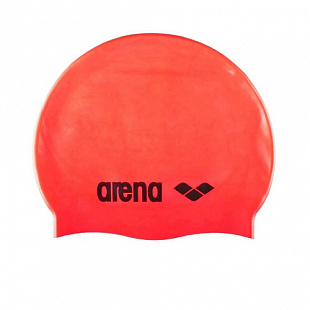Шапочка для плавания Arena Classic Silicone Cap 91662 40 fluo red/black