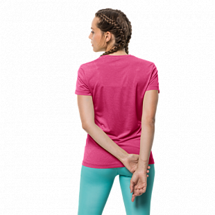Футболка женская Jack Wolfskin Crosstrail T Women pink peony