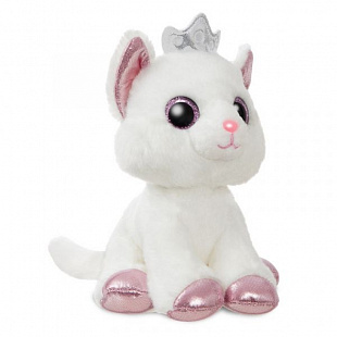 Мягкая игрушка Aurora Белый котик с короной 18 см 60876