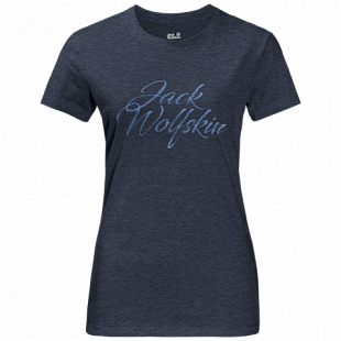 Футболка женская Jack Wolfskin Brand T Women midnight blue