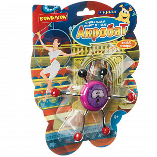 Игрушка Bondibon Чудики Сползает по стеклу Акробат Смайл ВВ4280 pink