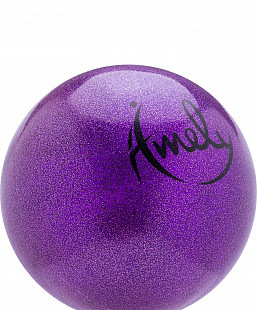 Мяч для художественной с насыщенными блестками Amely AGB-303 19 см violet
