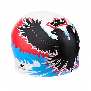 Шапочка для бассейна (плавания) взрослая Mad Wave Silicone Printed Empire white