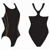 Купальник женский для бассейна Atemi пайпинг black/orange BW 6 3