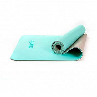 Гимнастический коврик для йоги, фитнеса Starfit FM-201 TPE mint/grey (173x61x0,6)
