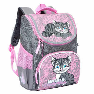 Рюкзак школьный GRIZZLY RAm-084-8 /1 grey/pink