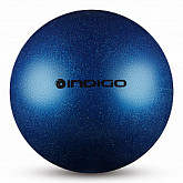 Мяч для художественной гимнастики Indigo металлик 400 г IN118 19 см с блестками blue
