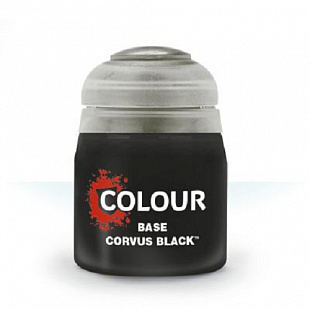Краска для миниатюр Games Workshop Warhammer Base: Corvus Black 12ML 21-44