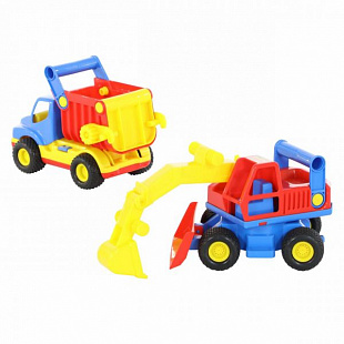 Автомобиль Полесье КонсТрак Самосвал + Экскаватор колёсный 0452