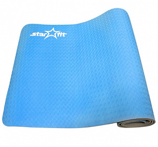 Гимнастический коврик для йоги, фитнеса Starfit FM-201 TPE blue/grey (173x61x0,5)
