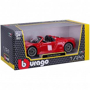 Коллекционная машина Bburago 1:24 Porsche 918 Spyder (18-21076) red