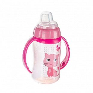 Поильник Canpol babies CUTE ANIMALS с ручками и силиконовым носиком 6м+ 320мл (56/512_pin) pink