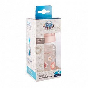 Антиколиковая бутылочка для кормления Canpol babies Easystart NEWBORN BABY с широким горлышком 120 мл., 0+ мес. (35/216_pin) pink