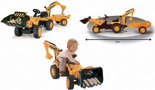 Педальный трактор-экскаватор Smoby с прицепом 033385
