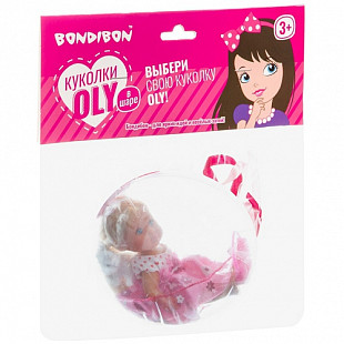 Набор игровой Bondibon куколка OLY с собачкой и сумочкой в прозрачном шаре LS411 pink