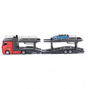 Автовоз Bburago Mercedes Benz Actros + машинка Bburago Ford Renault Captur (18-31456/18-31457) red
