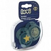 Пустышка силиконовая LOVI  Stardust симметричной формы, динамическая, 3-6 мес., 2 шт. (22/893_green)