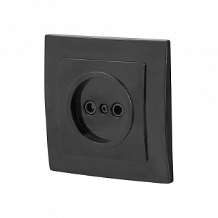 Розетка Юпитер 1-ая Стандарт RS 16-131 Ч без заземления black JP7423-02