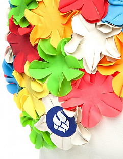 Шапочка для бассейна (плавания) женская Mad Wave Flower red/green/yellow