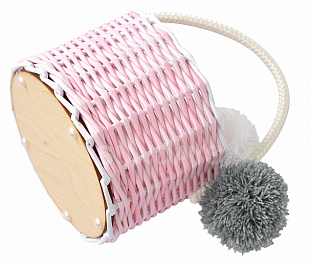 Корзина декоративная Кругляш D18 с ручкой pale pink AF 0603	