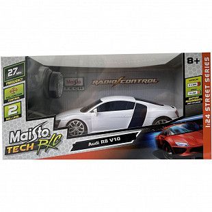 Радиоуправляемая машина Maisto 1:24 Promotion-Ауди R8 V10 2009 (81064) white/black