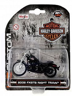 Масштабная модель мотоцикла Maisto 1:24 Harley-Davidson 2002 FXSTB Night Train (35094)