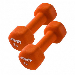 Набор гантелей неопреновых Starfit DB-201 2 кг orange