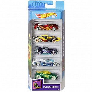 Набор машинок Hot Wheels HW Glow Wheels 5 шт. (1806 FKT66)