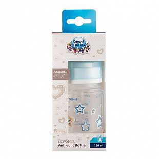 Антиколиковая бутылочка для кормления Canpol babies Easystart NEWBORN BABY с широким горлышком 120 мл., 0+ мес. (35/216_blu) blue