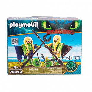 Конструктор Playmobil Драконы III: Забияка и Задирака в летном костюме 70042