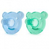 Пустышка силиконовая Philips Avent Мишка 3+ мес 2 шт SCF194/04