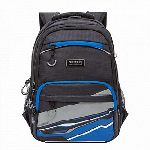 Рюкзак школьный GRIZZLY RB-054-2 /2 black/blue